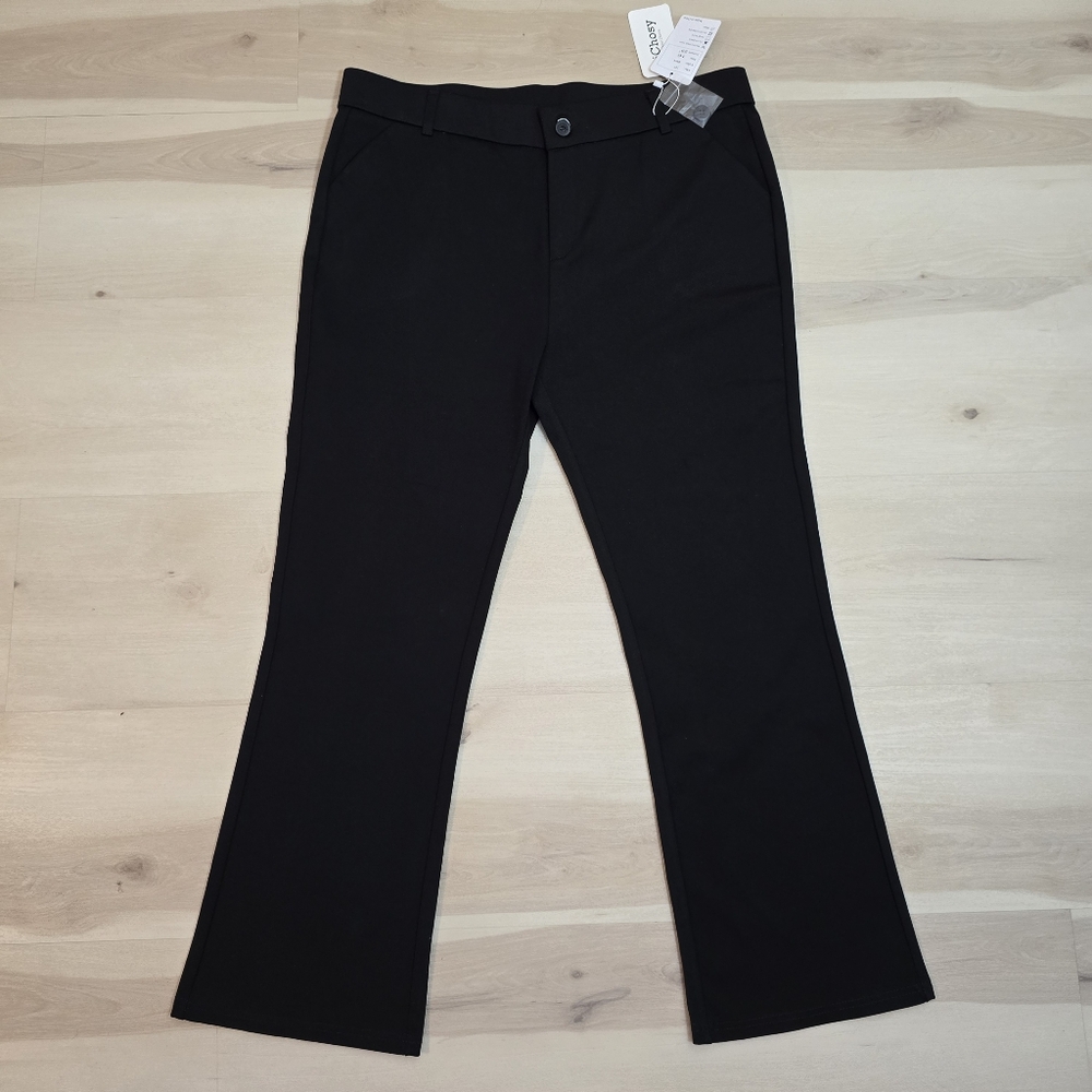 NWT Black iChosy Women's Bootcut Stretch Dress Pants Casual work Highrise 16X29